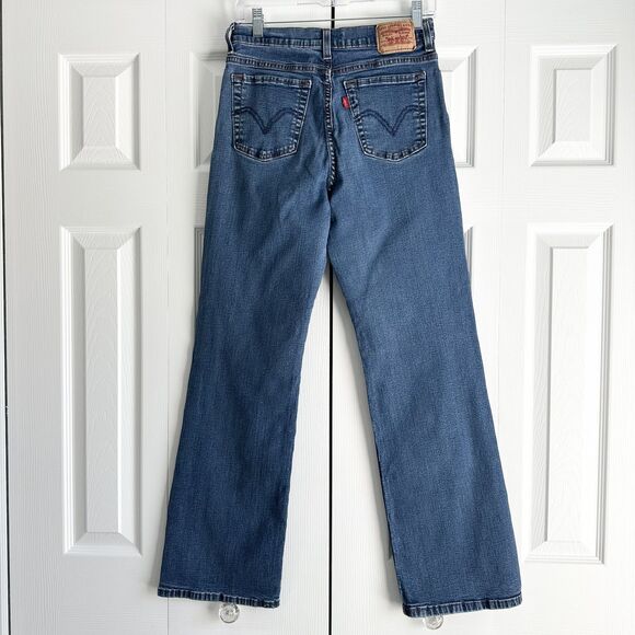 Levi's 512 Slimming Women's Jeans Size 10M Blue Stretch Mid Rise Straight Leg - Picture 2 of 10